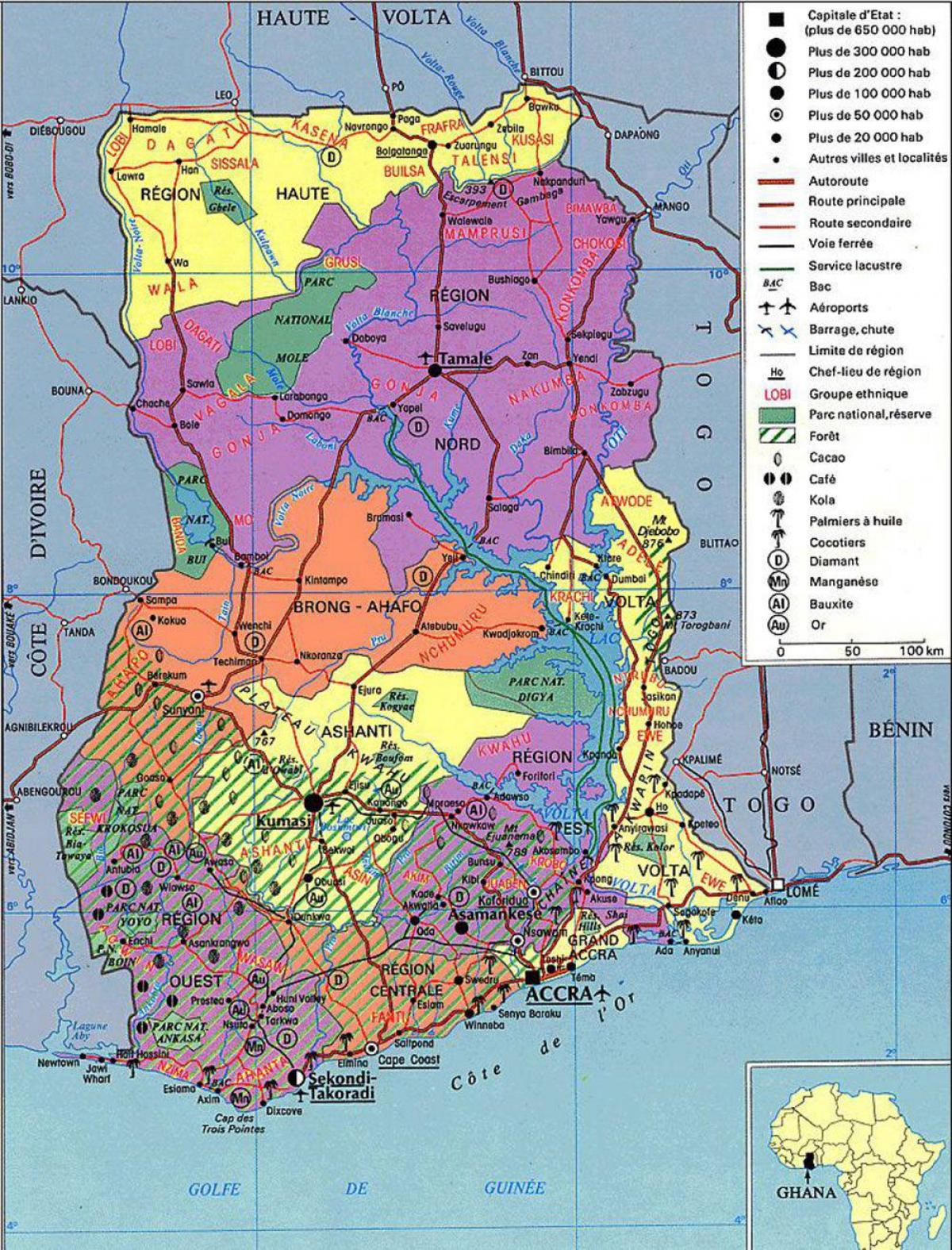 ghana kalsada mapa ng mga direksyon