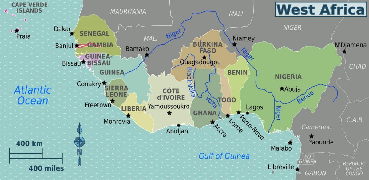 Mapa ng ghana sa west africa